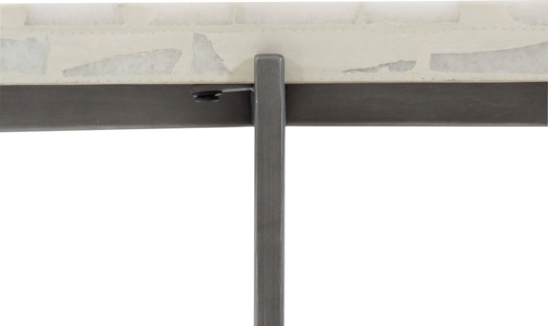 Bernhardt Stillwater Stone Top Cocktail Table With Stainless Steel Base-Jennifer Furniture