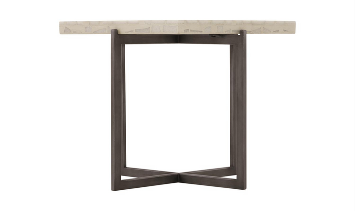 Bernhardt Stillwater Stone Top Cocktail Table With Stainless Steel Base-Jennifer Furniture