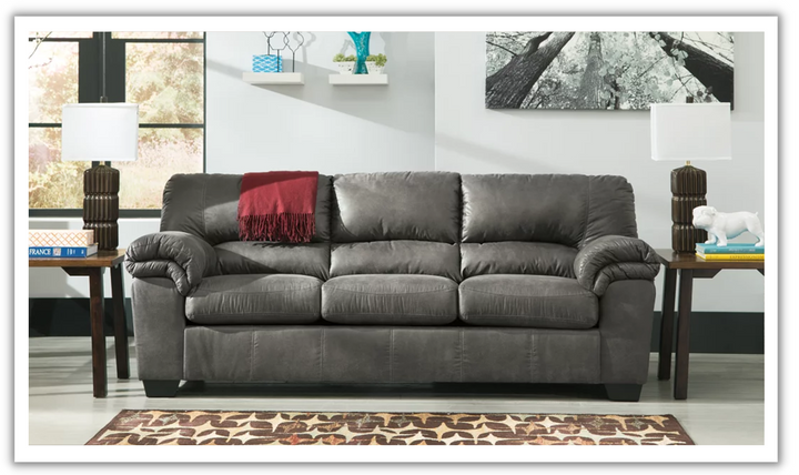 Ashley  Bladen 3-Seater Faux Leather Sofa With Cushion Arms