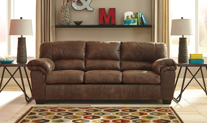 Ashley  Bladen 3-Seater Faux Leather Sofa With Cushion Arms