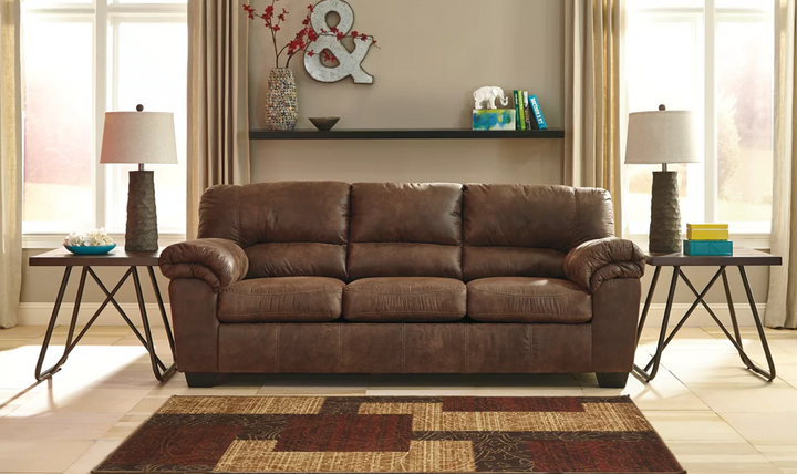 Ashley  Bladen 3-Seater Faux Leather Sofa With Cushion Arms