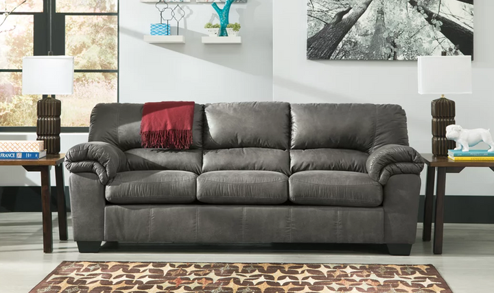 Ashley  Bladen 3-Seater Faux Leather Sofa With Cushion Arms