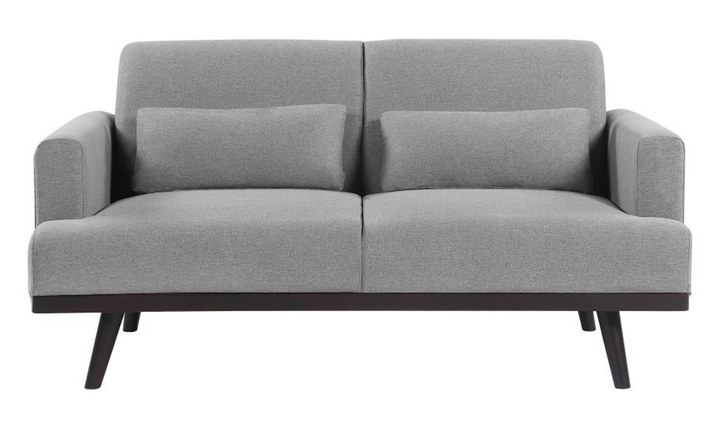 Coaster Furniture Blake Fabric Cushion Arm Loveseat in Light Gray-Jennifer Furniture