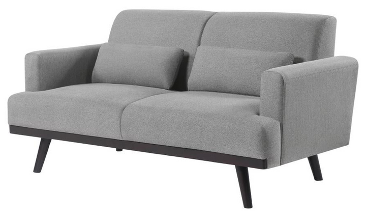 Coaster Furniture Blake Fabric Cushion Arm Loveseat in Light Gray-Jennifer Furniture