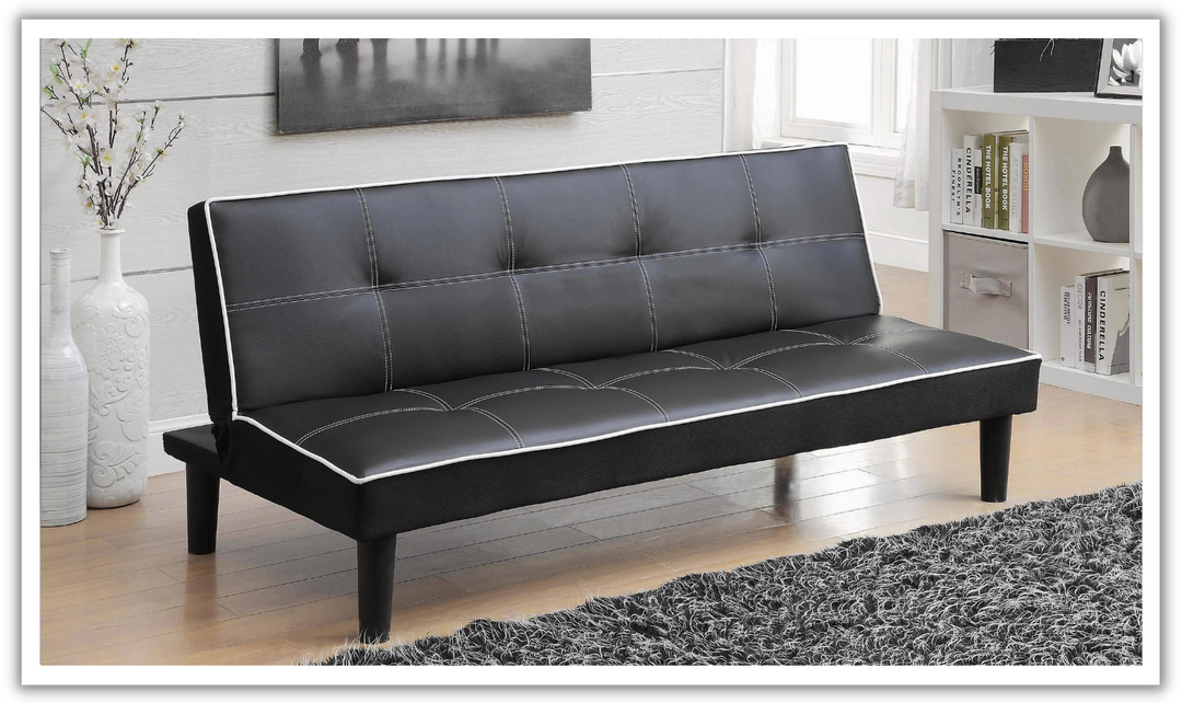 Blossom Leather Sleeper Sofa with Tufted Back