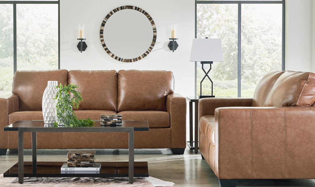 Bolsena 3-Seater Brown Leather Sofa Sleeper (Queen Size)-Jennifer