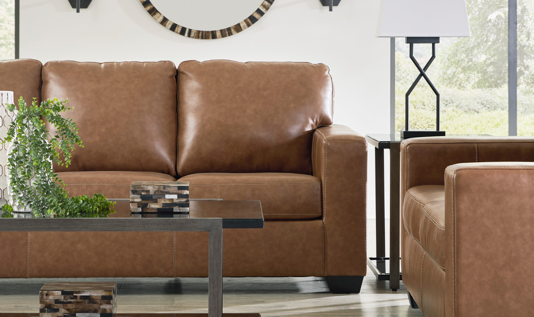 Bolsena 3-Seater Brown Leather Sofa Sleeper (Queen Size)-Jennifer