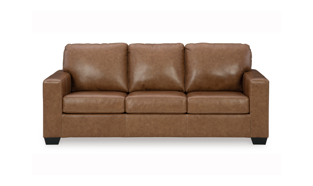 Bolsena 3-Seater Brown Leather Sofa Sleeper (Queen Size)-Jennifer