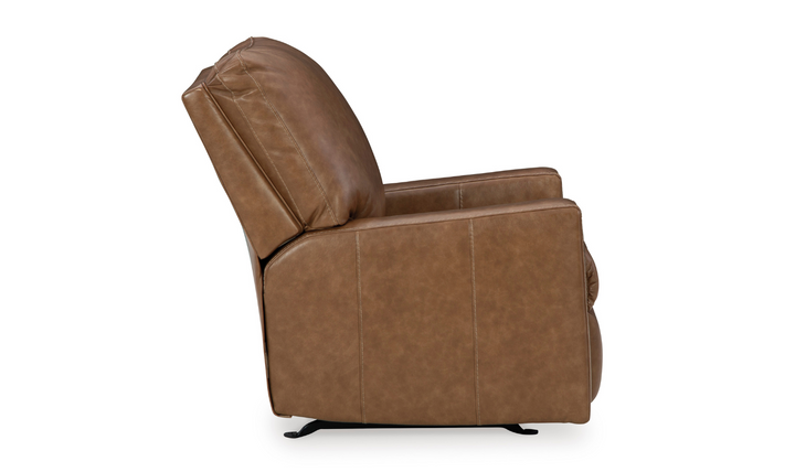 Ashley  Bolsena Rocking Leather Recliner Chair In Caramel