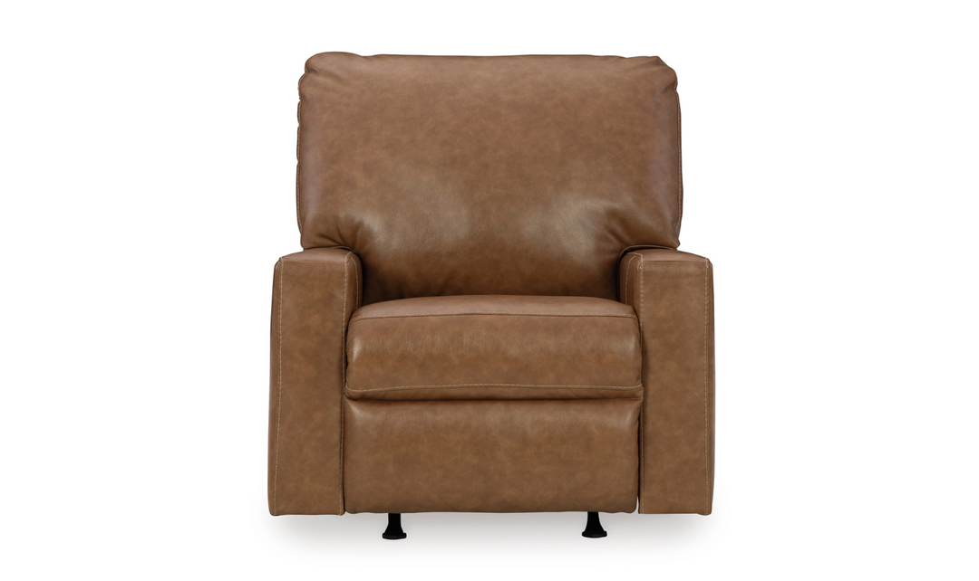 Ashley  Bolsena Rocking Leather Recliner Chair In Caramel