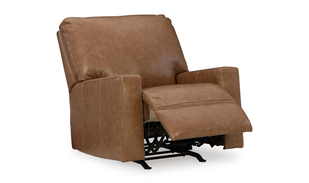 Ashley  Bolsena Rocking Leather Recliner Chair In Caramel