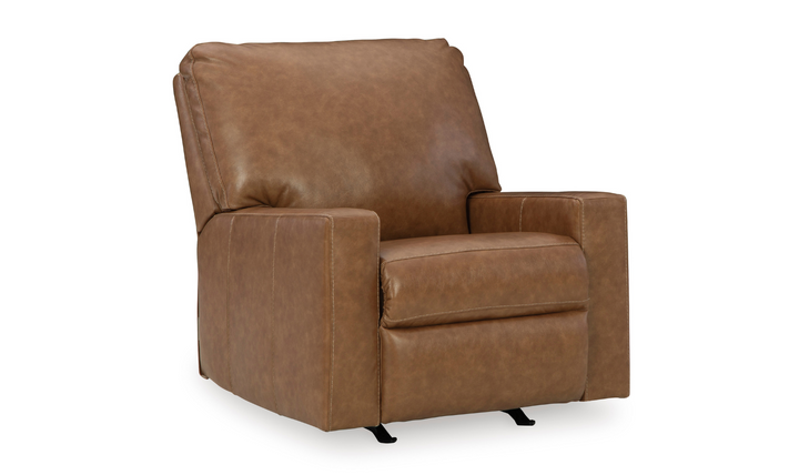 Ashley  Bolsena Rocking Leather Recliner Chair In Caramel