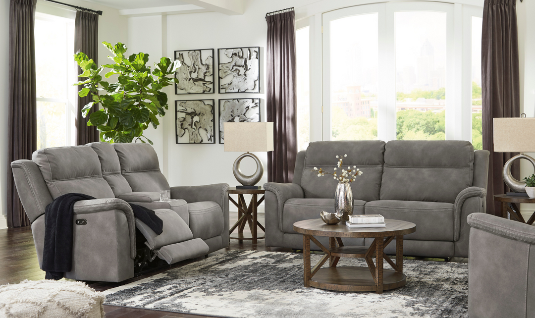 Brandon Power-Reclining Loveseat With Storage Console-Jennifer Furniture