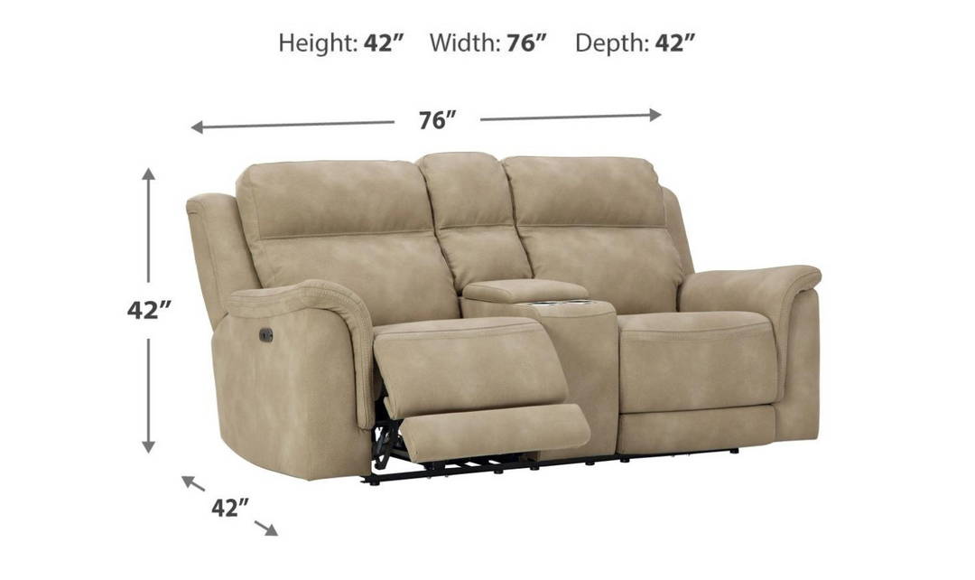 Brandon Power-Reclining Loveseat With Storage Console-Jennifer Furniture