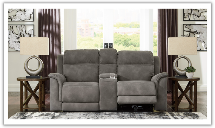 Brandon Power-Reclining Loveseat With Storage Console-Jennifer Furniture