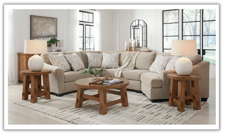 Brogan Bay 3-Piece Sectional with Cuddler in Cork