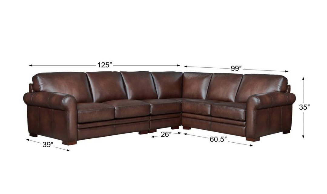 Brookfield 4-Pieces Leather Sectional Sofa