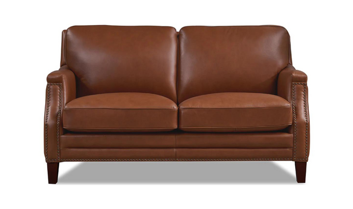 Camano 2 Seater Leather Loveseat With Nail-head Finish