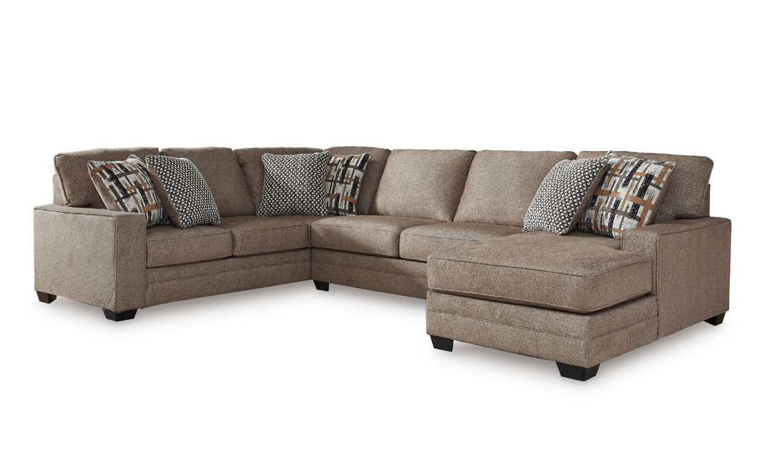 Cannonbrook 3-Piece Sectional with Chaise in Nutmeg-Jennifer Furniture 