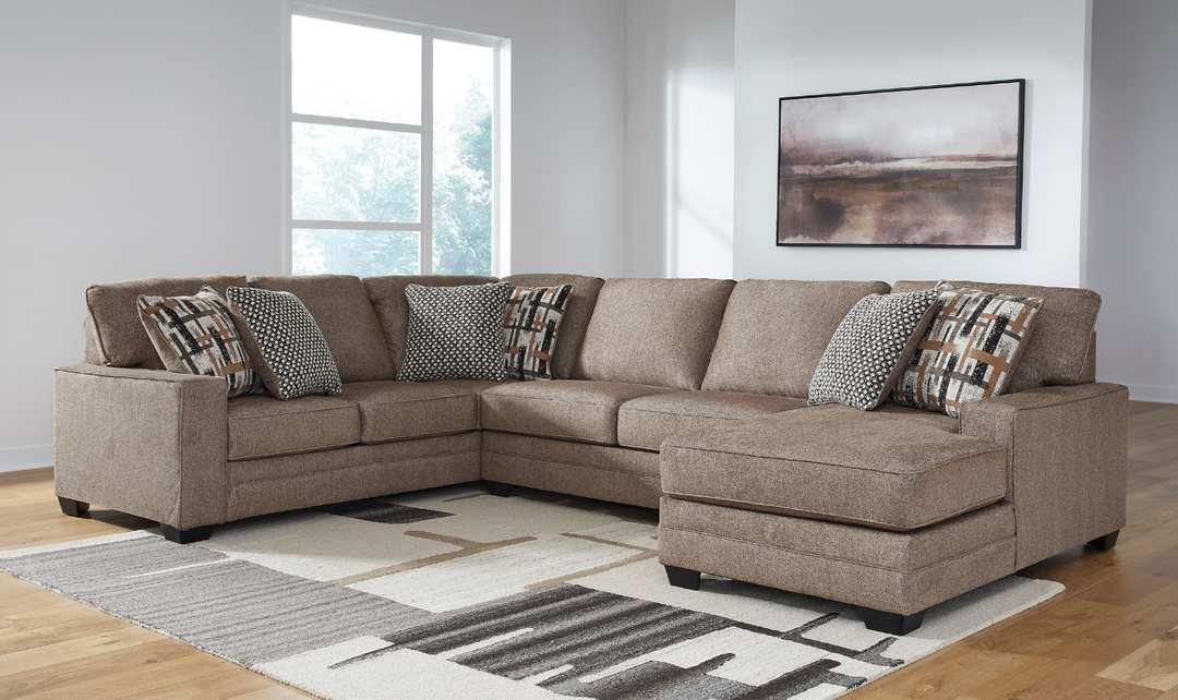 Cannonbrook 3-Piece Sectional with Chaise in Nutmeg-Jennifer Furniture 