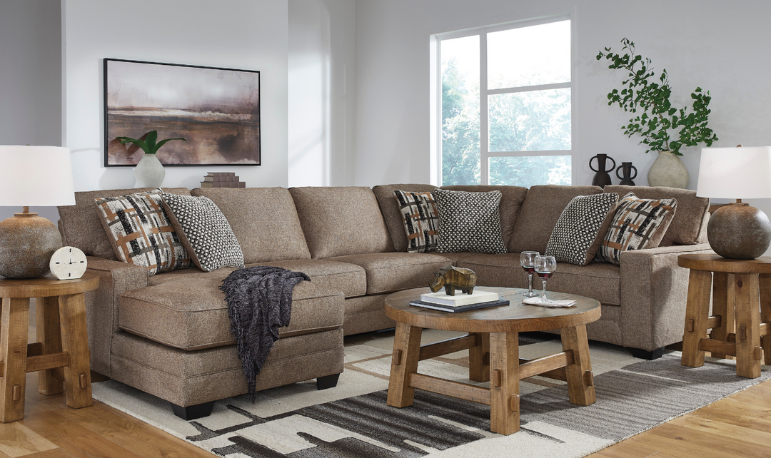 Cannonbrook 3-Piece Sectional with Chaise in Nutmeg-Jennifer Furniture 