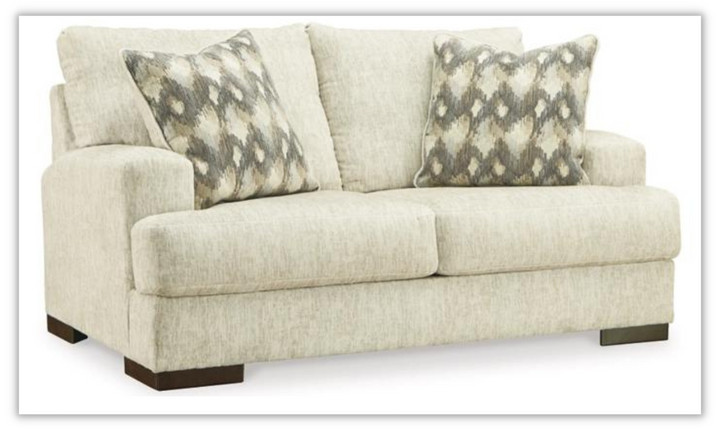 Ashley  Caretti 2 Pieces Beige Living Room Set with Recessed Arms