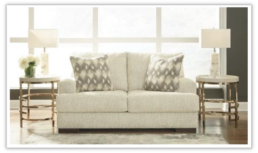 Ashley  Caretti 2 Pieces Beige Living Room Set with Recessed Arms