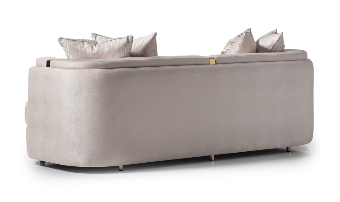 AICO Carmela 3 Seater Fabric Sofa with Metal Band Arms