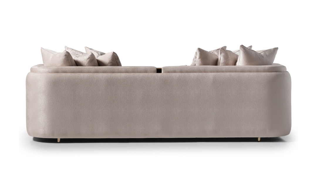 AICO Carmela 3 Seater Fabric Sofa with Metal Band Arms