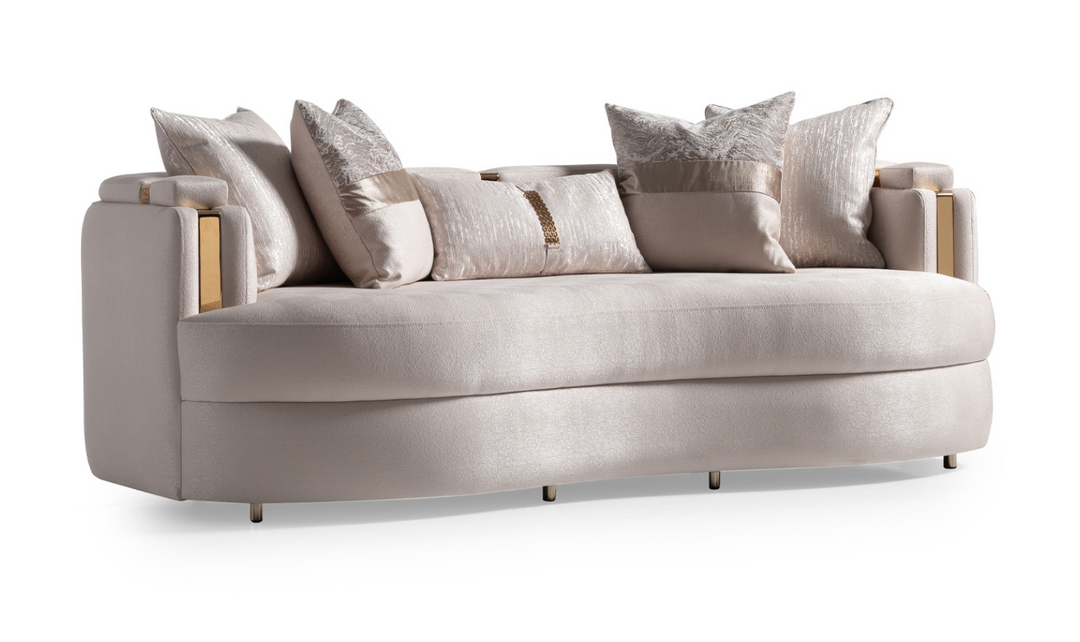 AICO Carmela 3 Seater Fabric Sofa with Metal Band Arms