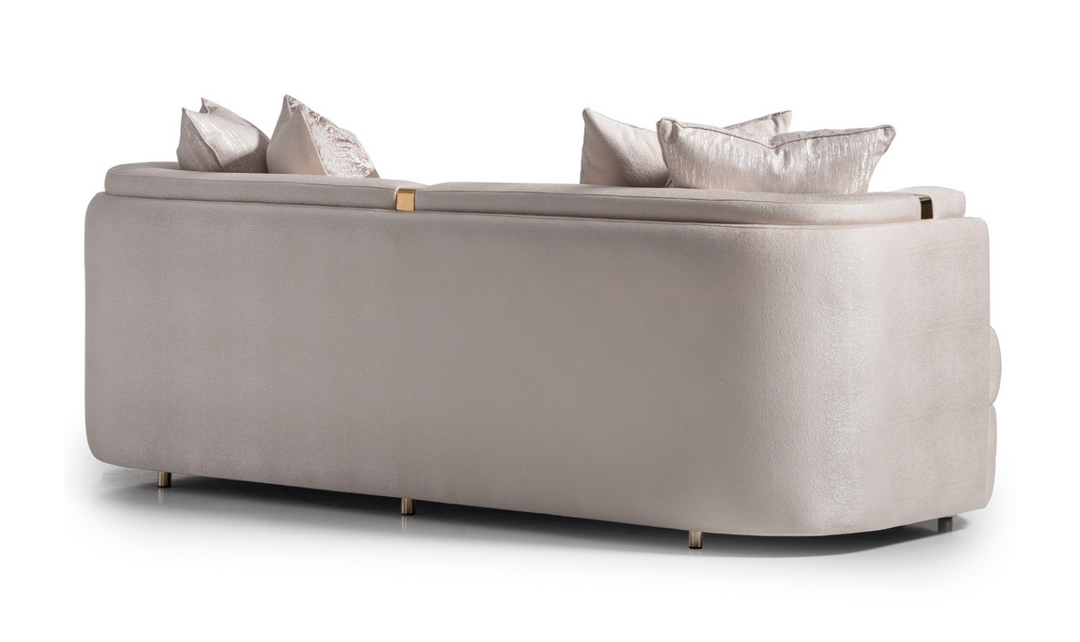 AICO Carmela 3 Seater Fabric Sofa with Metal Band Arms