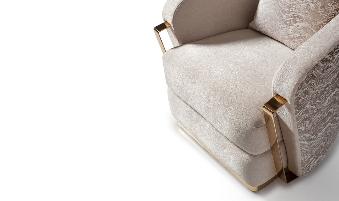 Carmela Accent Chair With Metal Bands