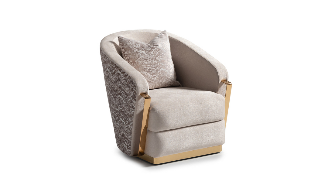 Carmela Accent Chair With Metal Bands