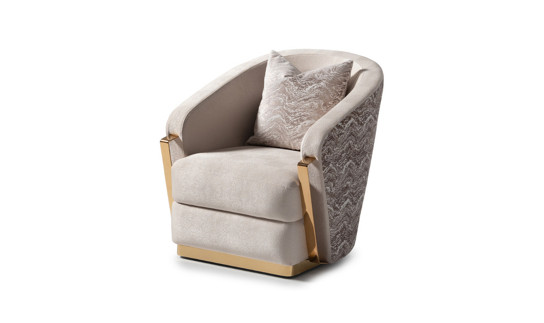 Carmela Accent Chair With Metal Bands