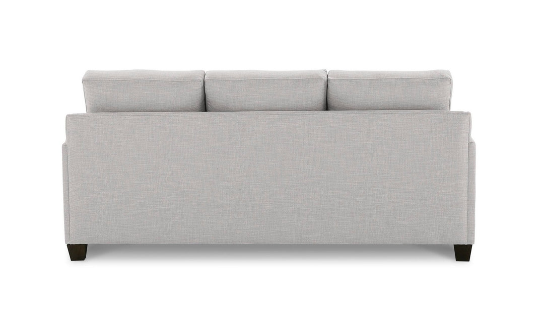 Bassett Carolina Stationary Fabric Sofa with Thin Track Arm in Gray