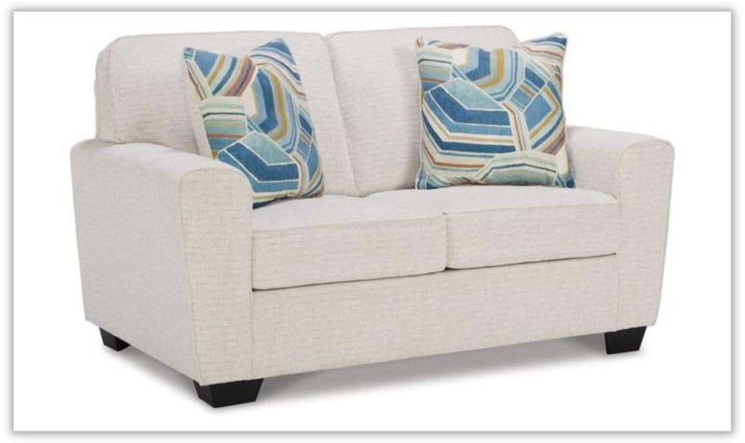 Cashton Fabric Loveseat With Track Arms