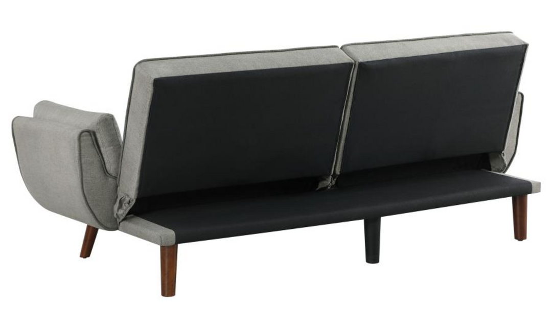 Caufield Biscuit-Tufted Gray Fabric Sleeper Sofa Bed-Jennifer Furniture