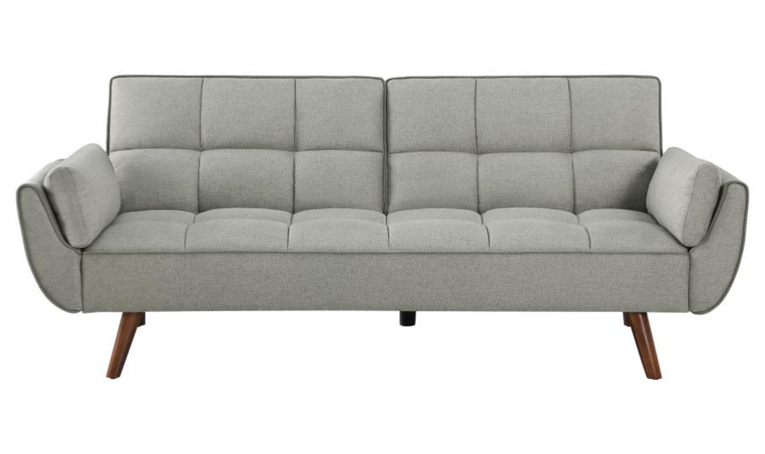 Caufield Biscuit-Tufted Gray Fabric Sleeper Sofa Bed-Jennifer Furniture