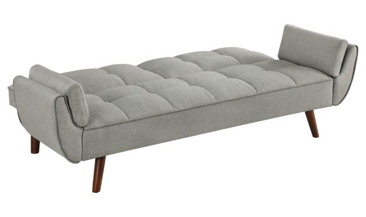 Caufield Biscuit-Tufted Gray Fabric Sleeper Sofa Bed-Jennifer Furniture