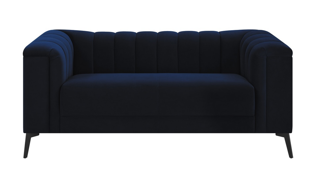 Coaster Furniture Chalet Tufted Blue Velvet Fabric Loveseat-Jennifer Furniture