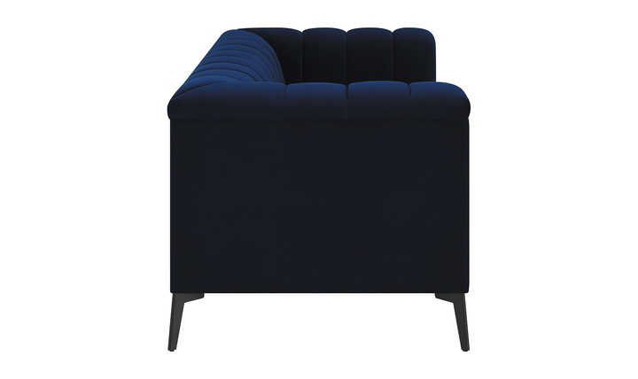 Coaster Furniture Chalet Tufted Blue Velvet Fabric Loveseat-Jennifer Furniture