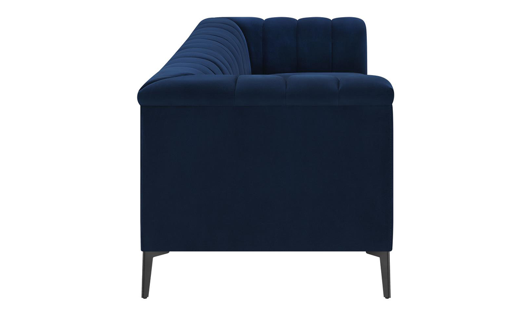 Coaster Chalet Blue Velvet Fabric Tuxedo Arm Sofa-Jennifer Furniture