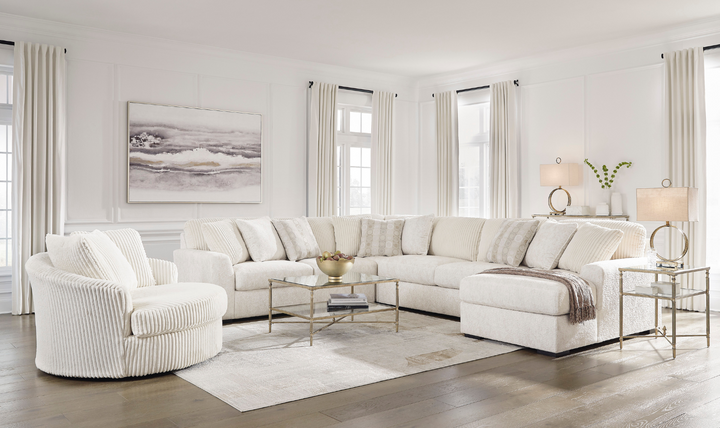 Chessington Fabric Sectional with Chaise in Ivory