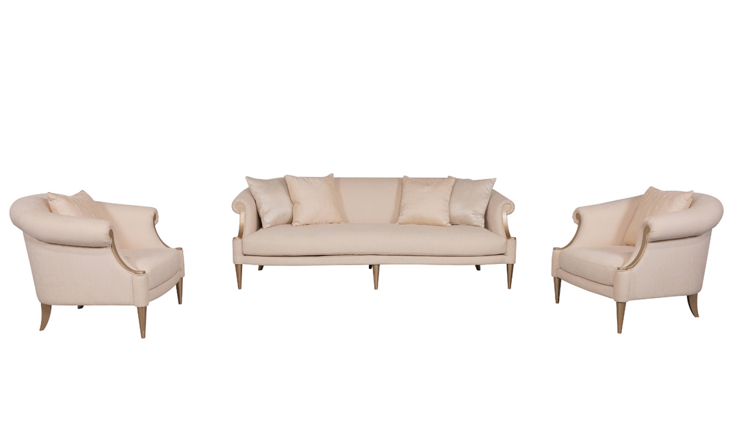 Gio Italia Clarkson 2 Pieces Living Room Set in Beige (Sofa + Chair)