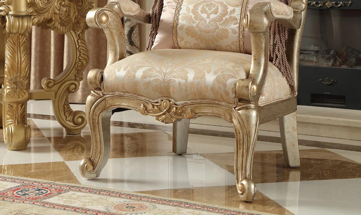 Cloyd Traditional Fabric Chair In Champagne