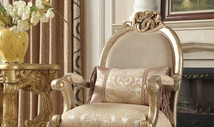 Cloyd Traditional Fabric Chair In Champagne