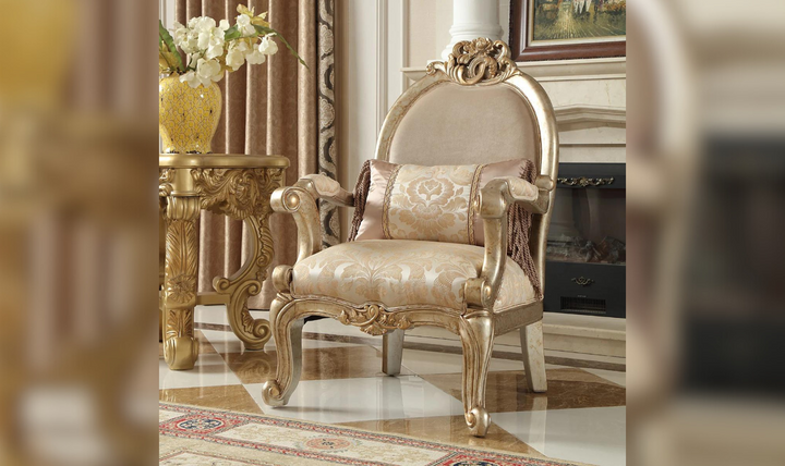 Cloyd Traditional Fabric Chair In Champagne