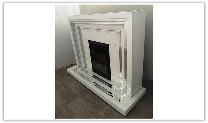 CNC Industrial Mirrored Electric Fireplace Mantle