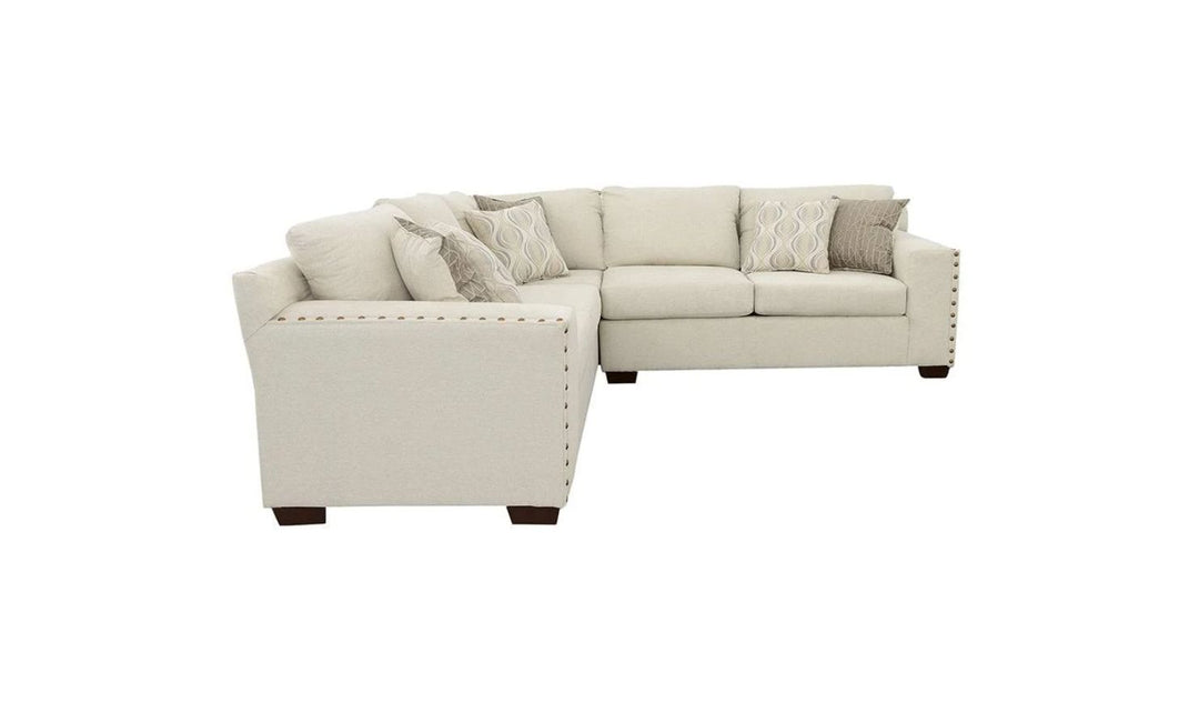 Coaster Aria 4-Seater L-Shaped Chenille Fabric Sectional Sofa in Beige