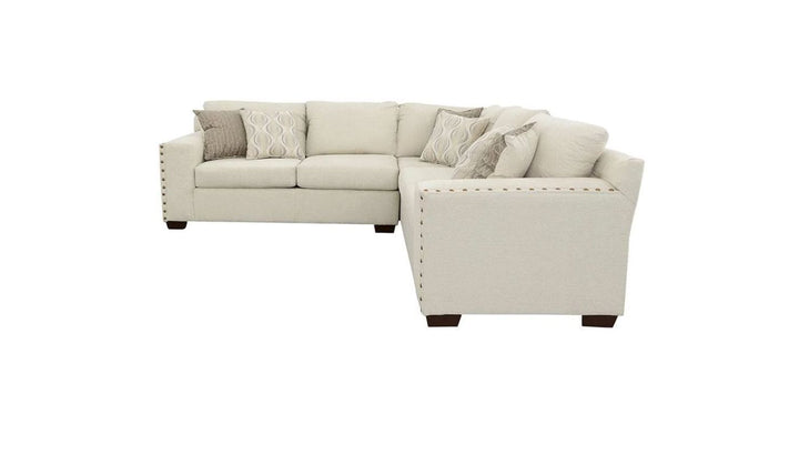 Coaster Aria 4-Seater L-Shaped Chenille Fabric Sectional Sofa in Beige